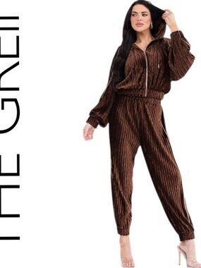 THE GREii NWT HOODIE SET BROWN (O)
